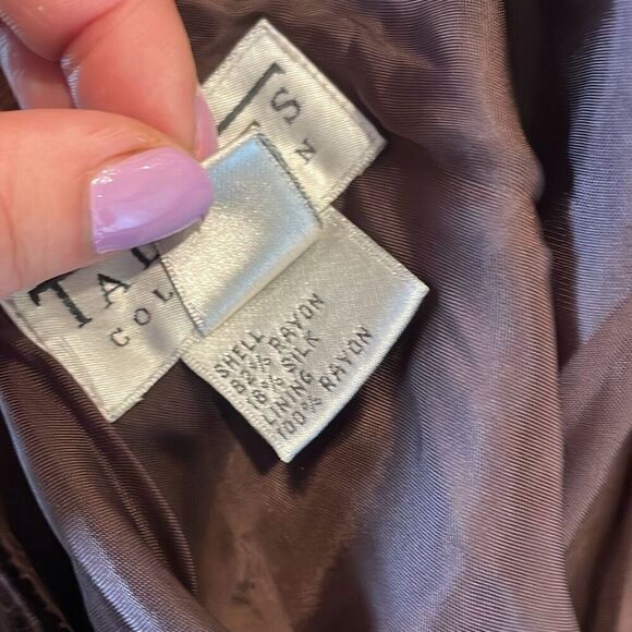 Talbots Collection Vintage Silk NWT brown velvet flounce skirt 12 - Picture 7 of 10